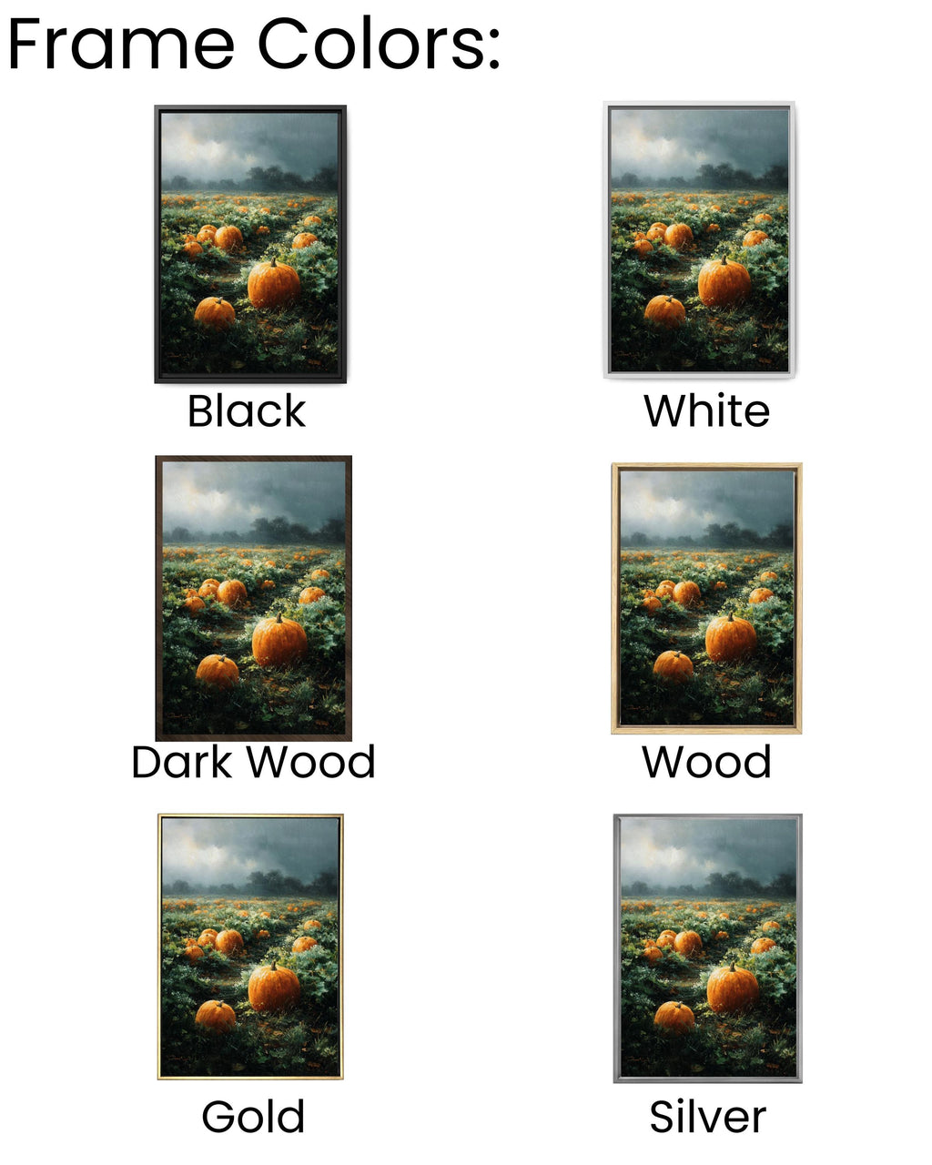 Vintage Pumpkin Field Oil Painting, Rustic Autumn Farmhouse Canvas Print