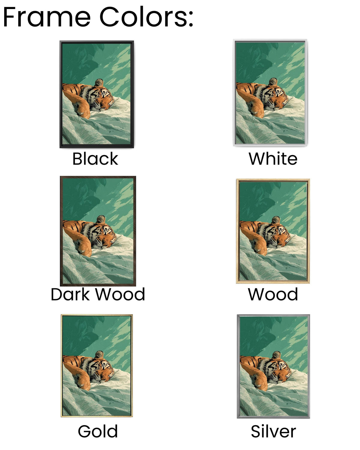Japandi Sleeping Tiger Canvas Print | Minimalist Bedroom Wall Art