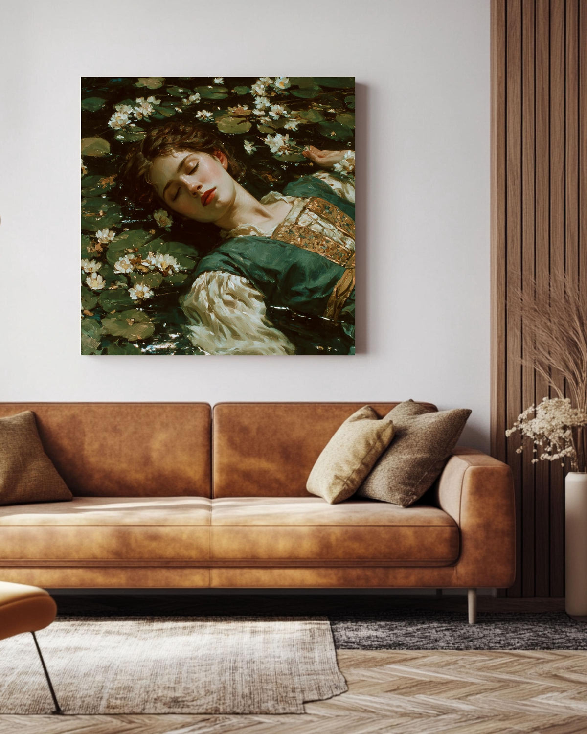 Ophelia Canvas Print, John William Waterhouse Style, Pre-Raphaelite Art
