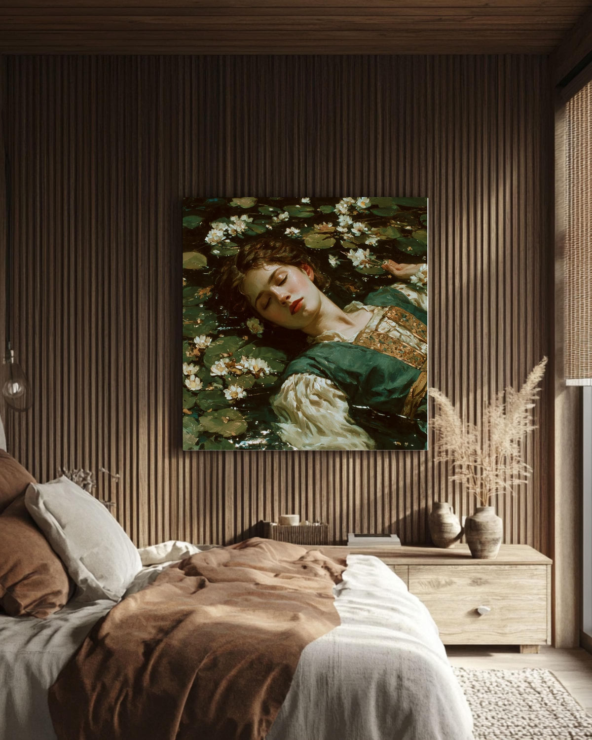 Ophelia Canvas Print, John William Waterhouse Style, Pre-Raphaelite Art