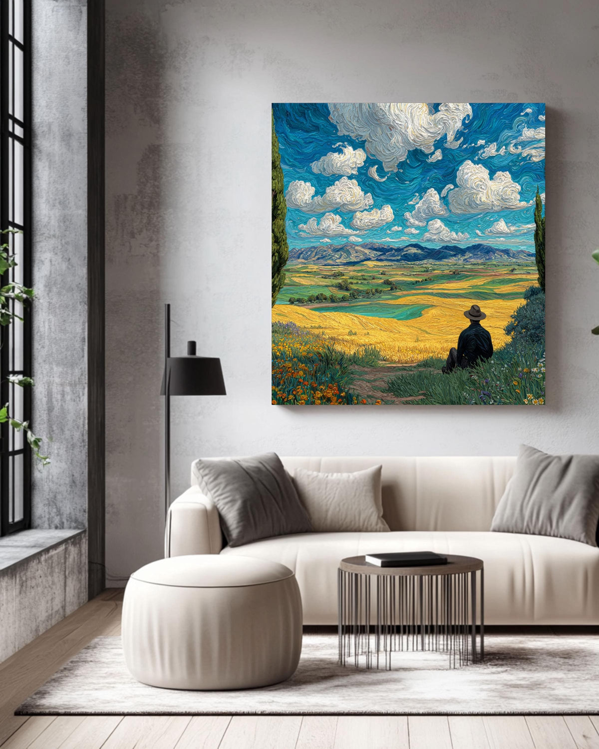 Van Gogh Inspired Tuscany Landscape Print, Textured Impressionism Wall Art