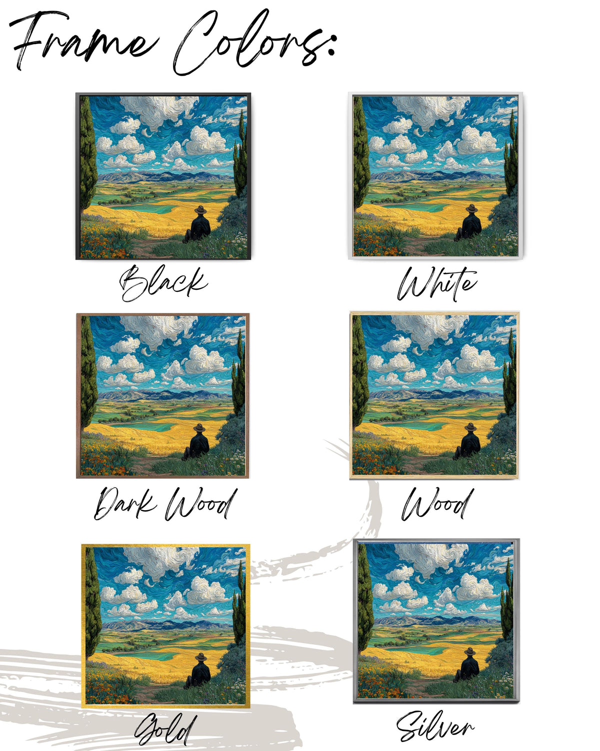 Van Gogh Inspired Tuscany Landscape Print, Textured Impressionism Wall Art
