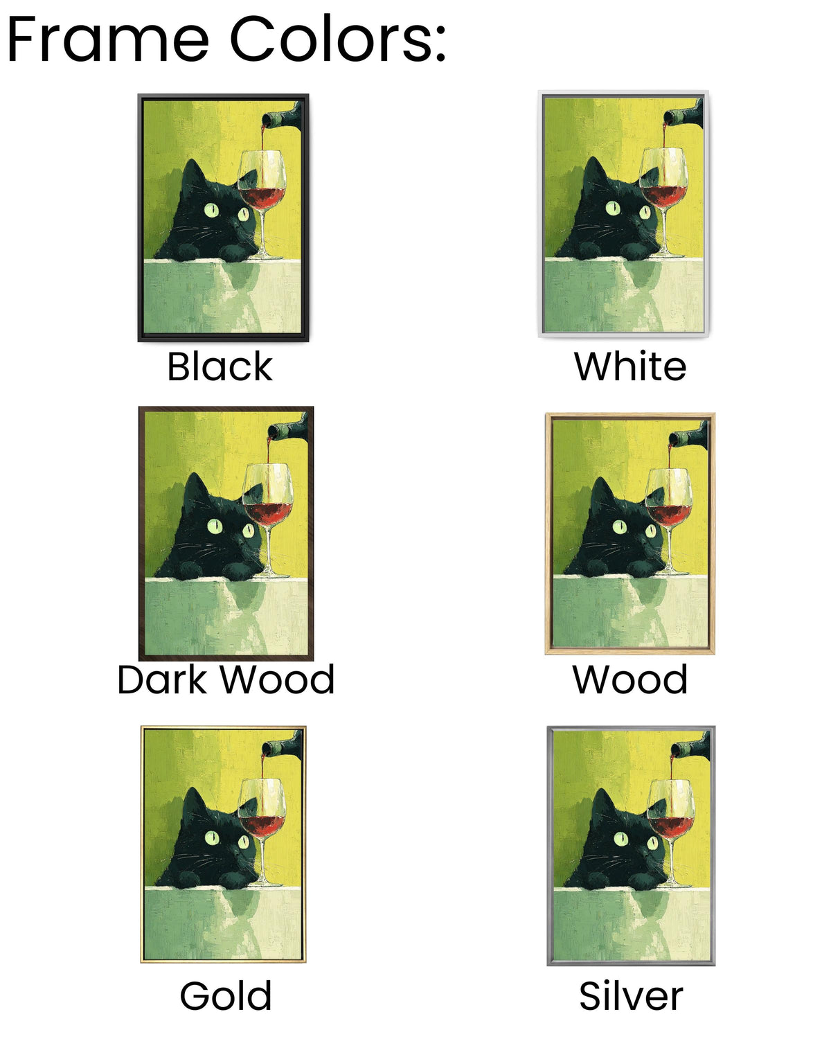 Funny Black Cat Wine Canvas Print: Quirky Kitchen Wall Art
