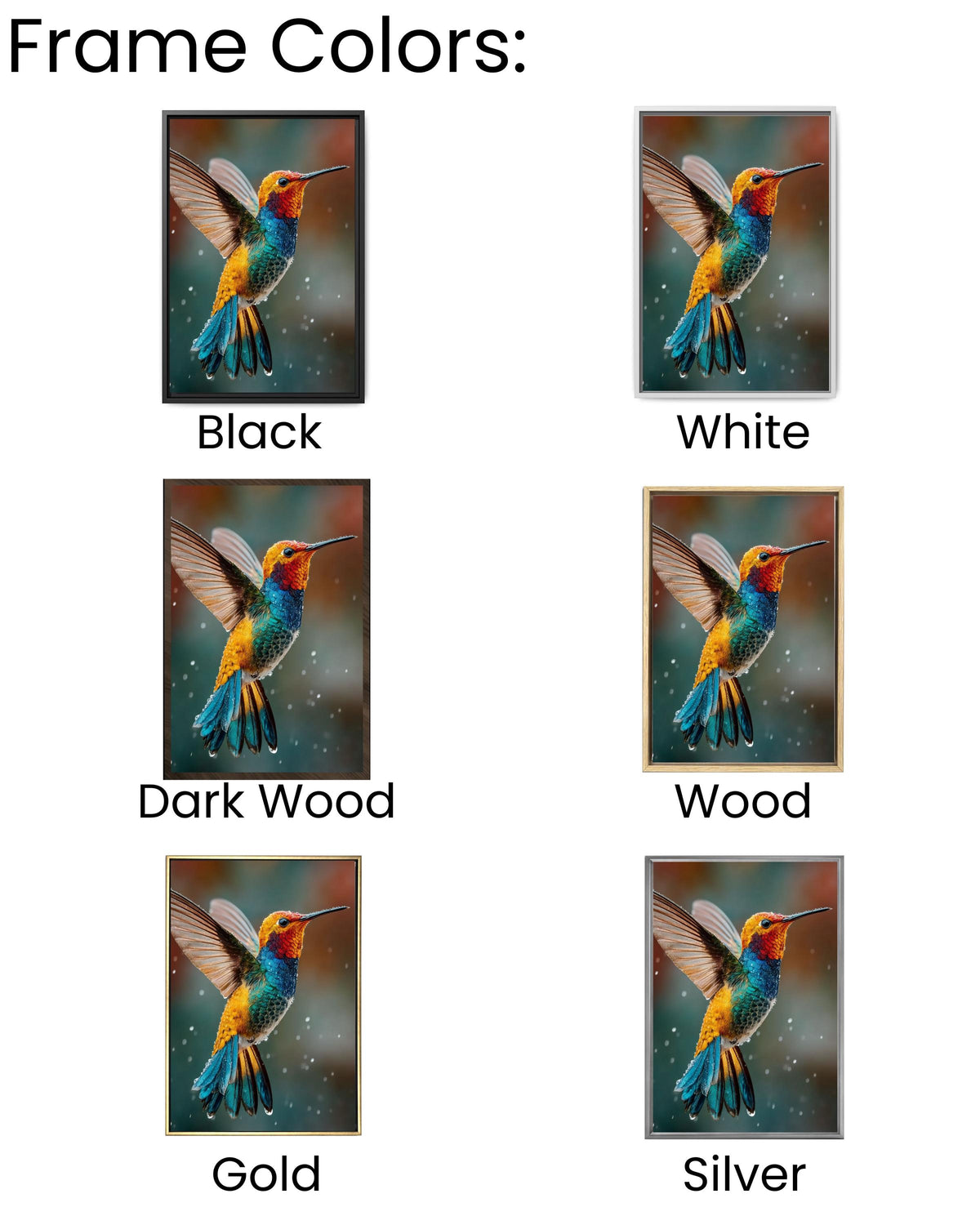 Vibrant Hummingbird Canvas Art: Jewel Tone Tropical Decor