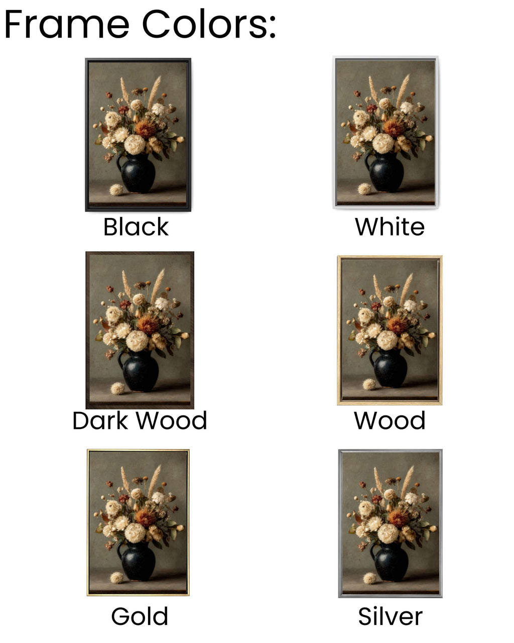 Gothic Autumn Floral Canvas Print: Moody Victorian Still Life