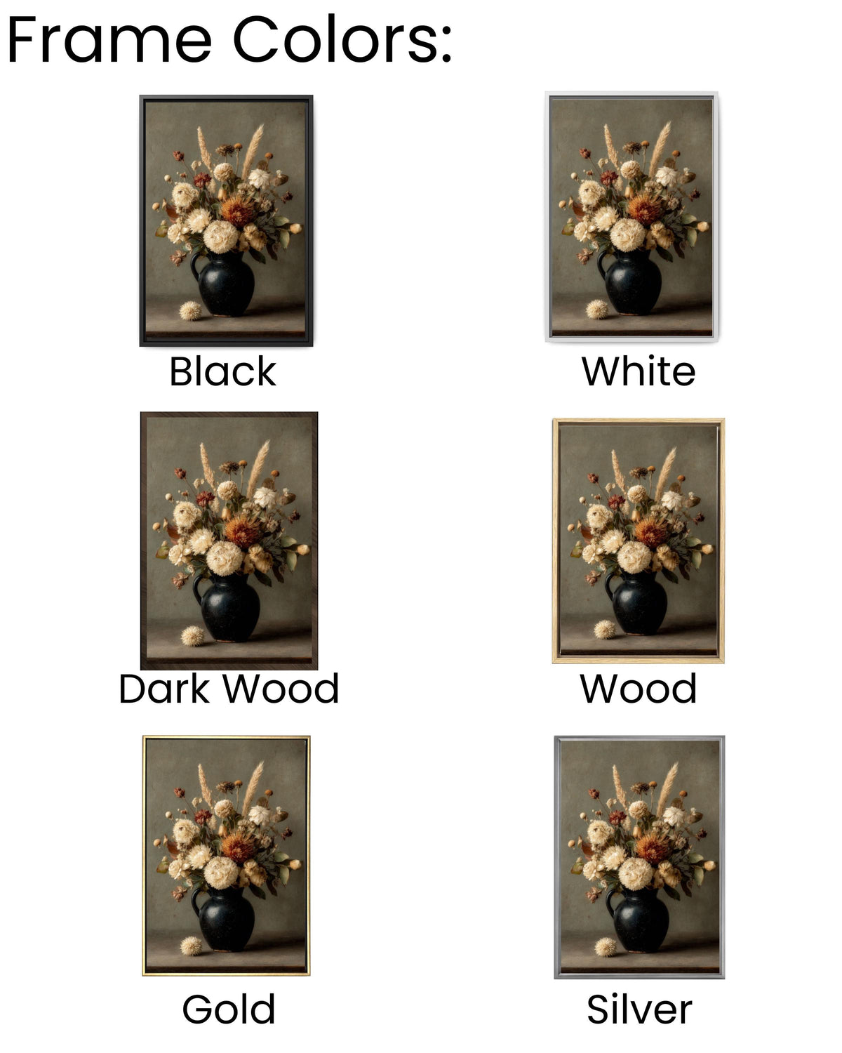 Gothic Autumn Floral Canvas Print: Moody Victorian Still Life