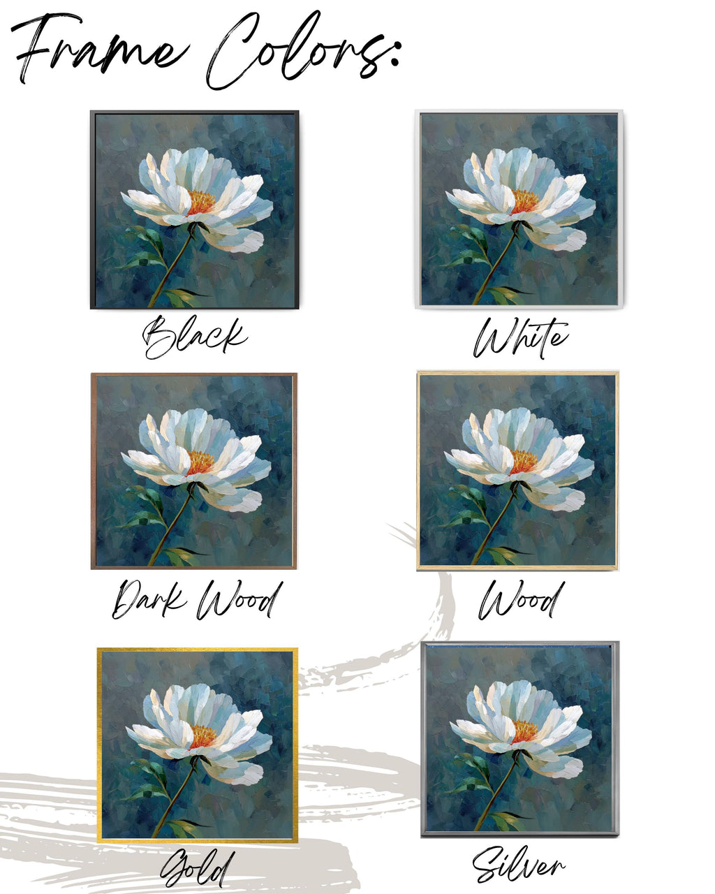 Textured White Flower Oil Painting: Botanical Impasto Canvas Art