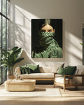 Emerald Green Abstract Woman Canvas Print: Japandi Wall Art