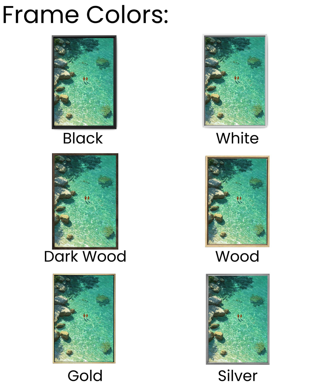 Green Abstract Oil Painting Print: Turquoise Swimming Artwork