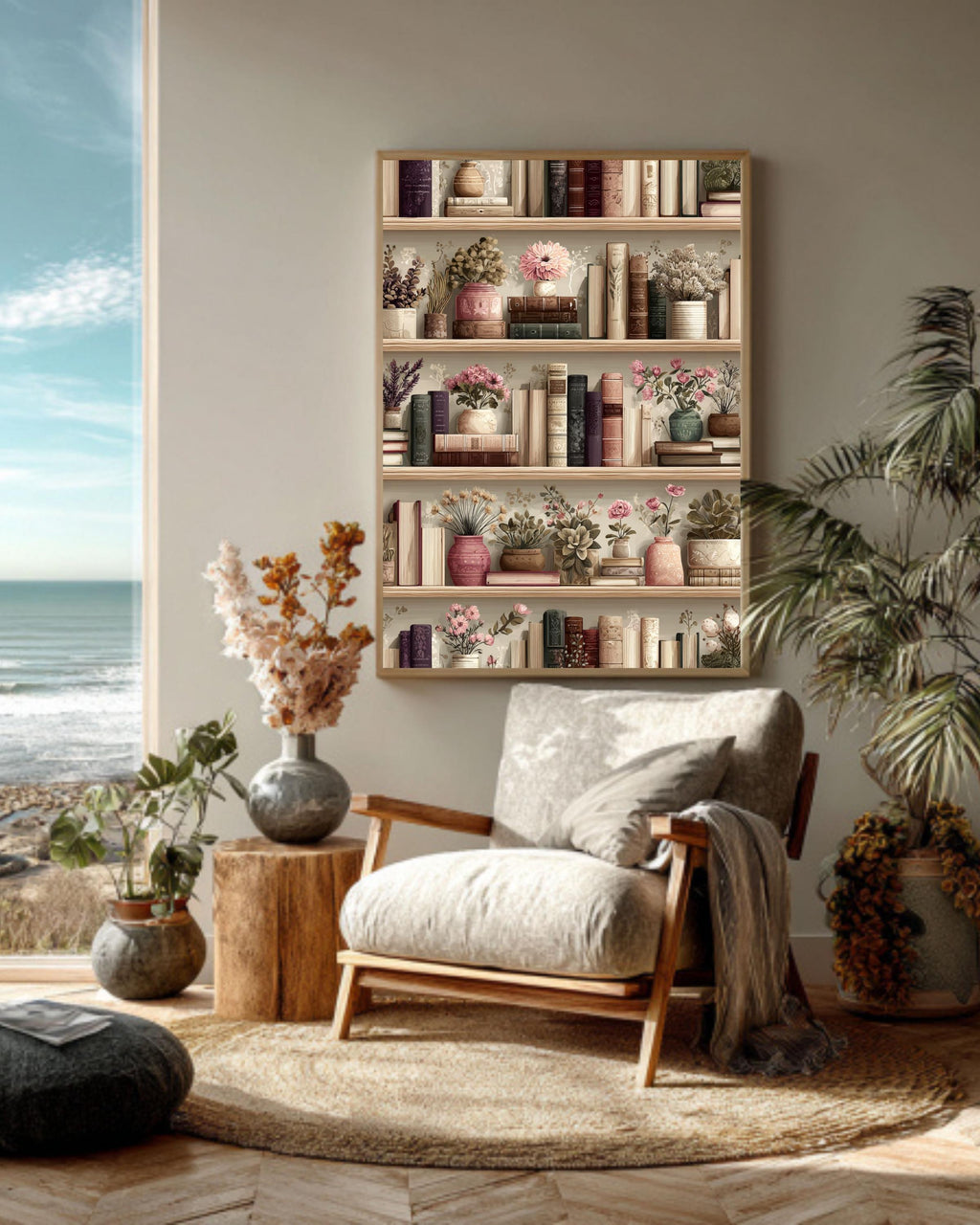Vintage Library Poster: Retro Book Art Print for Book Lovers