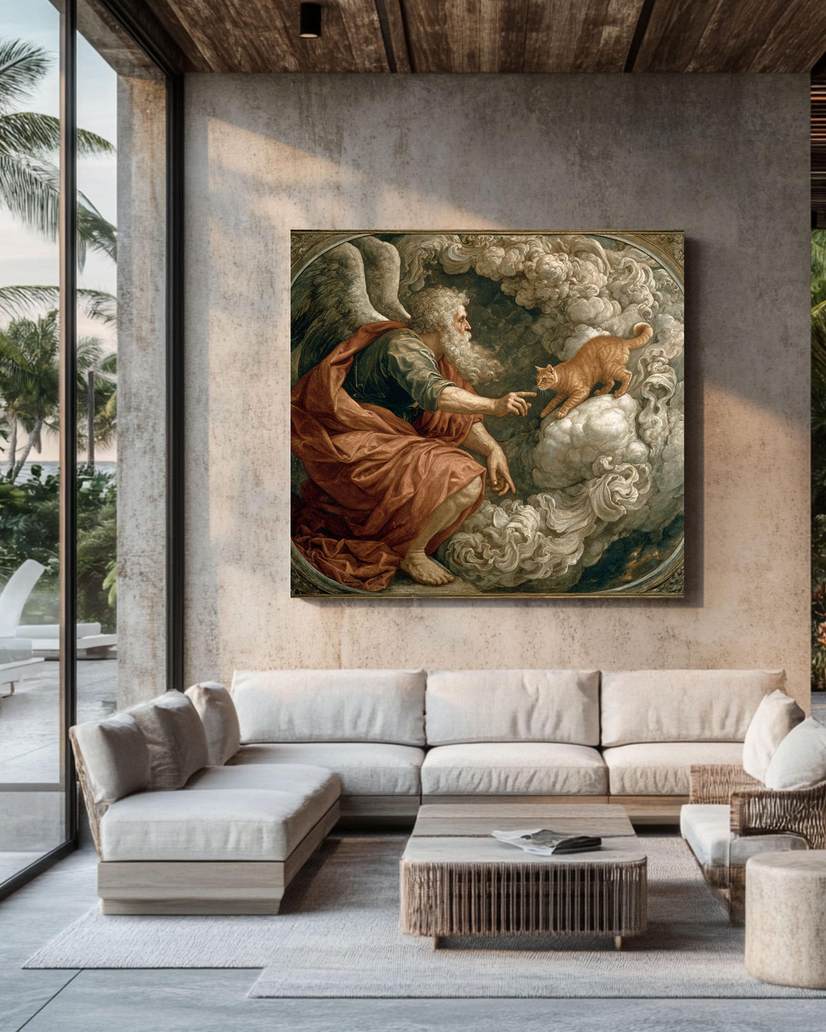 Funny Cat Renaissance Meme Art Print: Humorous Pet Lover Decor