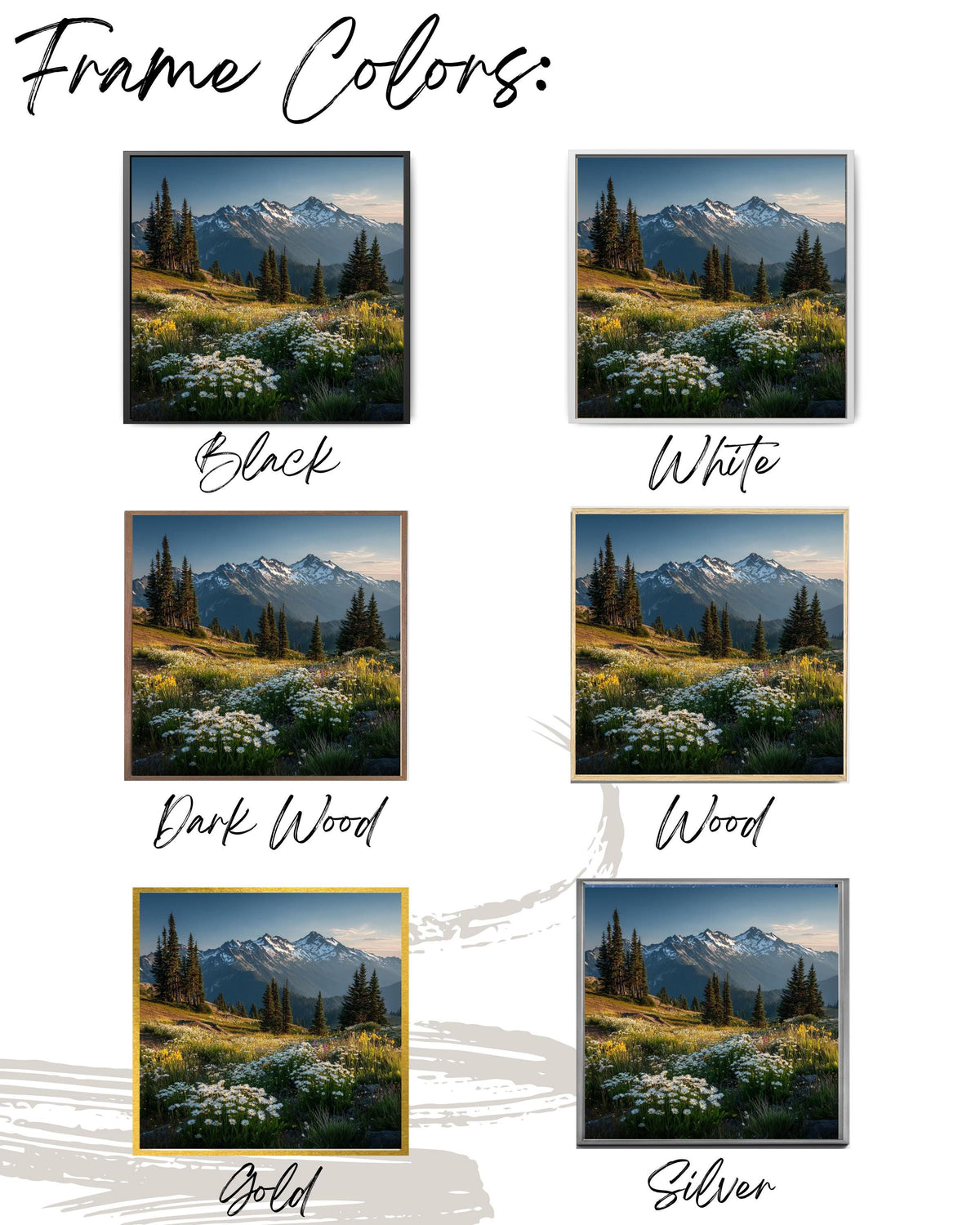 Alpine Meadow Canvas Print: Mountain Wildflowers Landscape Wall Art