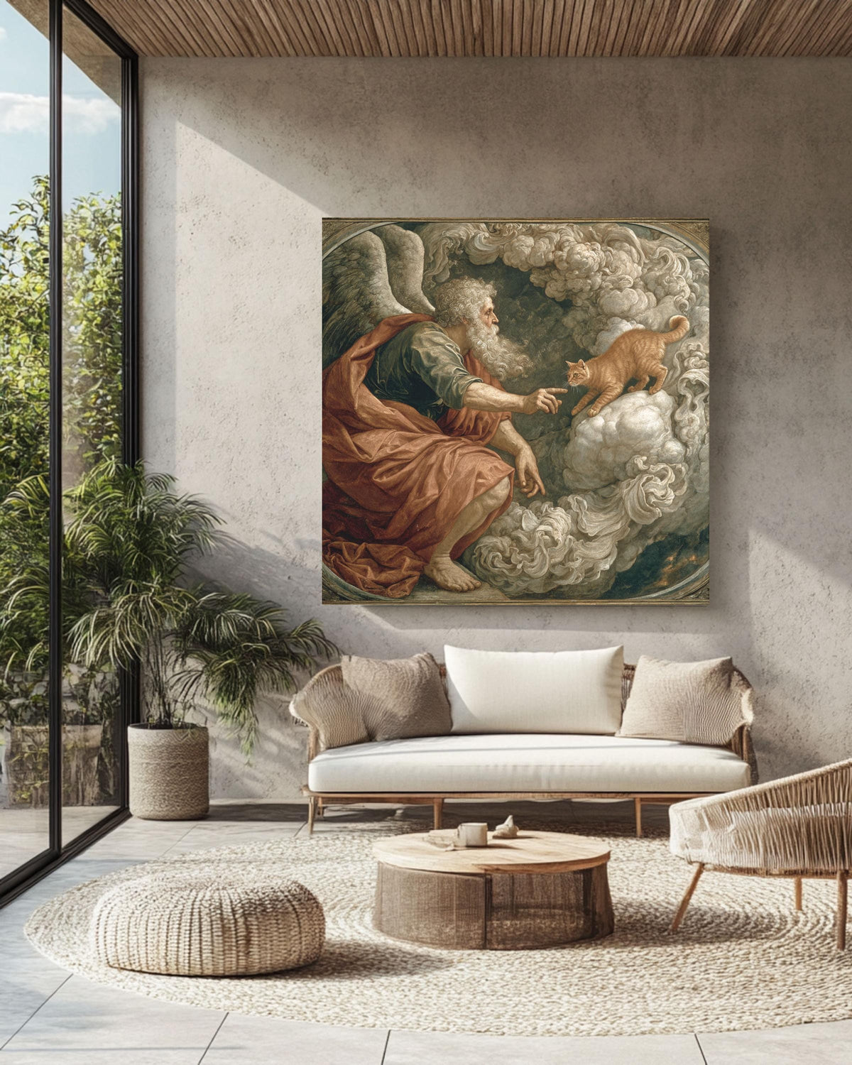 Funny Cat Renaissance Meme Art Print: Humorous Pet Lover Decor