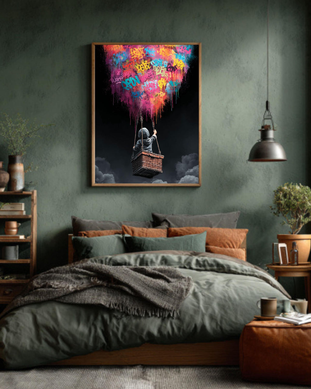 Banksy Balloon Canvas Art: Graffiti-Inspired Urban Wall Decor