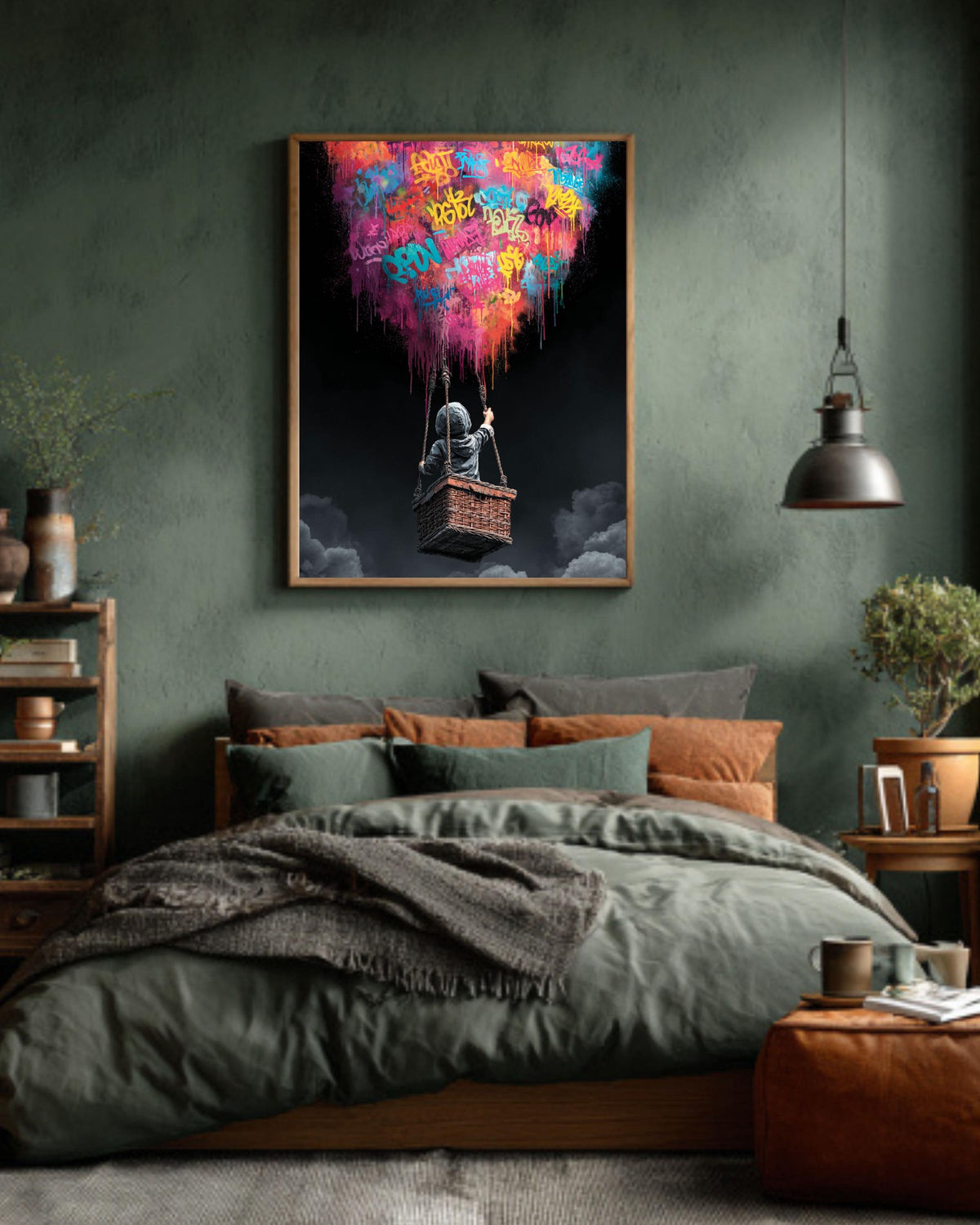 Banksy Balloon Canvas Art: Graffiti-Inspired Urban Wall Decor