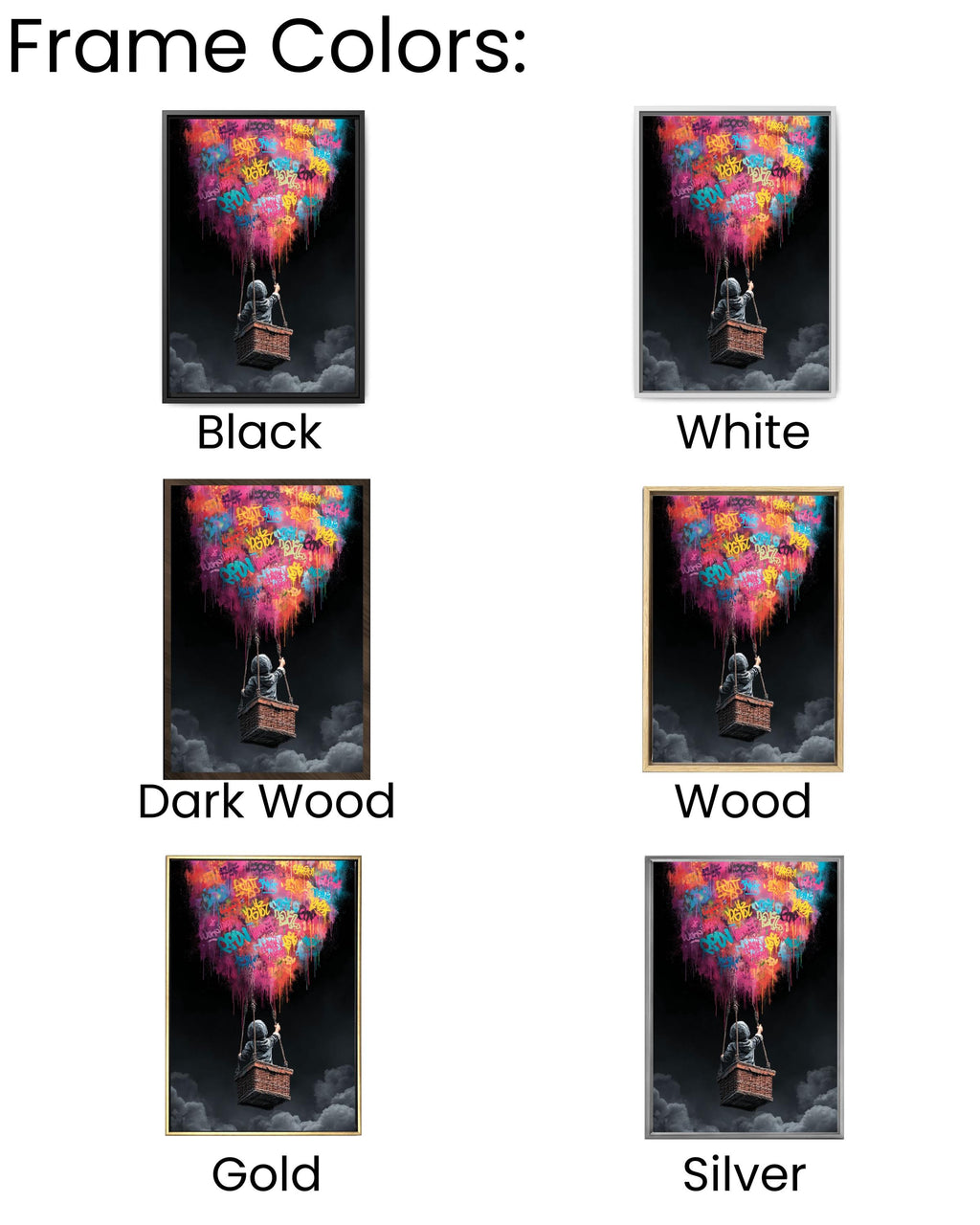 Banksy Balloon Canvas Art: Graffiti-Inspired Urban Wall Decor
