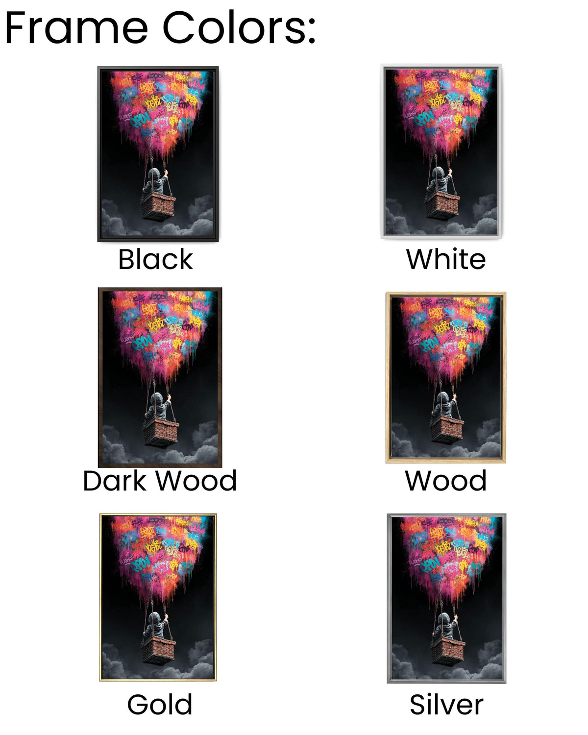 Banksy Balloon Canvas Art: Graffiti-Inspired Urban Wall Decor