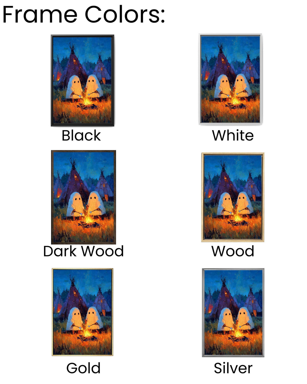 Camping Ghosts Gothic Vintage Style Spooky Whimsical Dark Academia Romantic Halloween Art