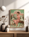 Vintage Lady with Dogs Canvas Print, Victorian Inspired Wall Art