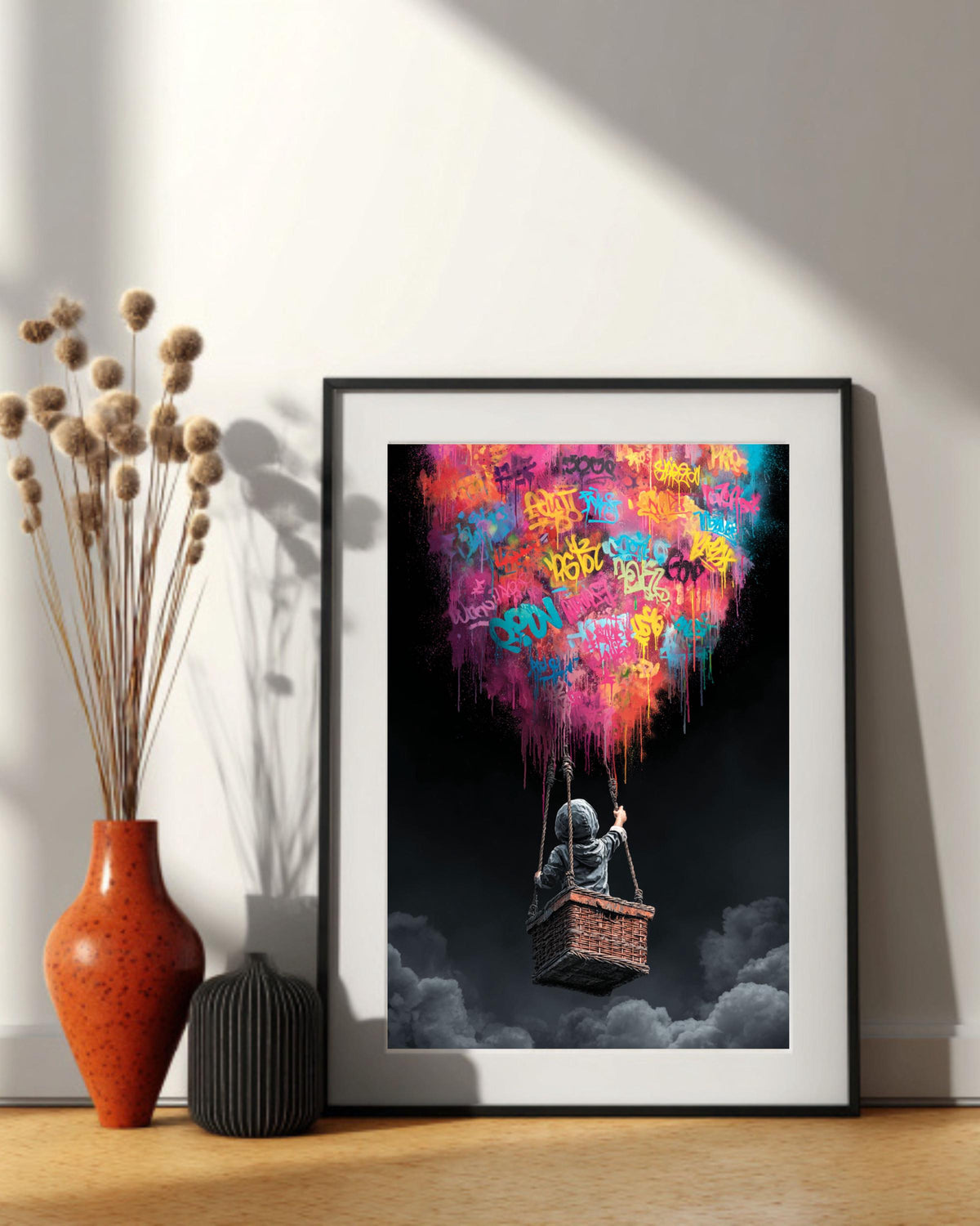 Banksy Balloon Canvas Art: Graffiti-Inspired Urban Wall Decor