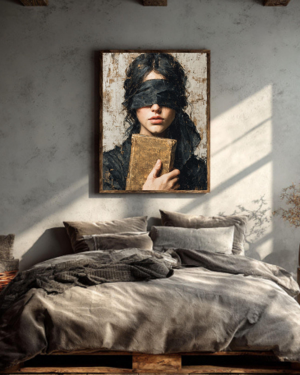 Victorian Woman Reading Canvas: Dark Academia Book Lover Art