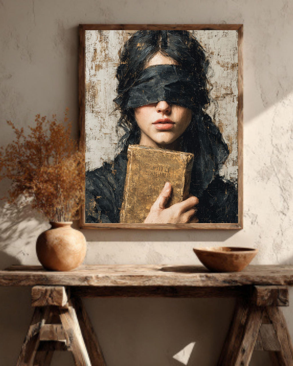 Victorian Woman Reading Canvas: Dark Academia Book Lover Art