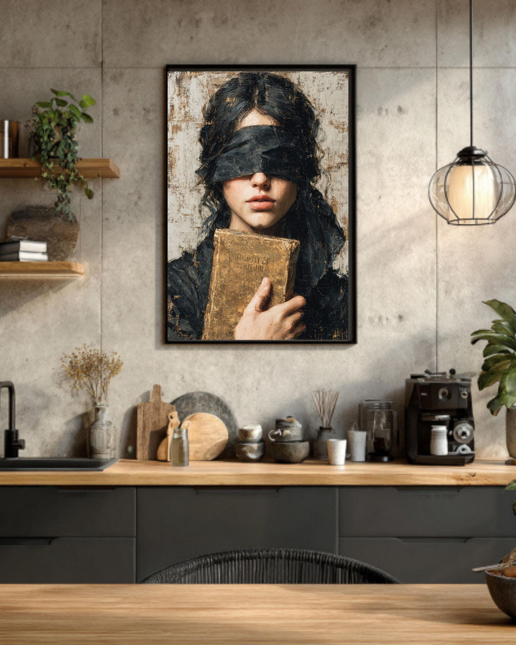 Victorian Woman Reading Canvas: Dark Academia Book Lover Art