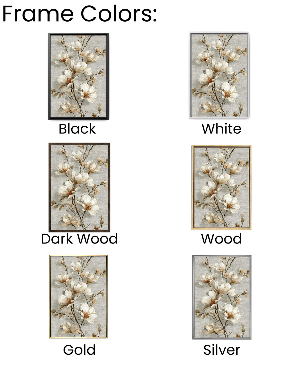 Beige Floral Tapestry Canvas | Vintage Textile Inspired Wall Hanging | Elegant Botanical Artwork