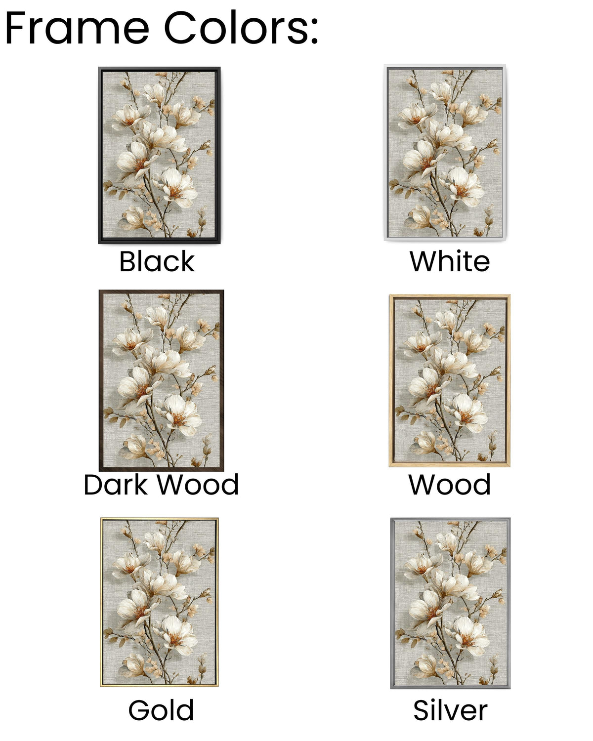 Beige Floral Tapestry Canvas | Vintage Textile Inspired Wall Hanging | Elegant Botanical Artwork