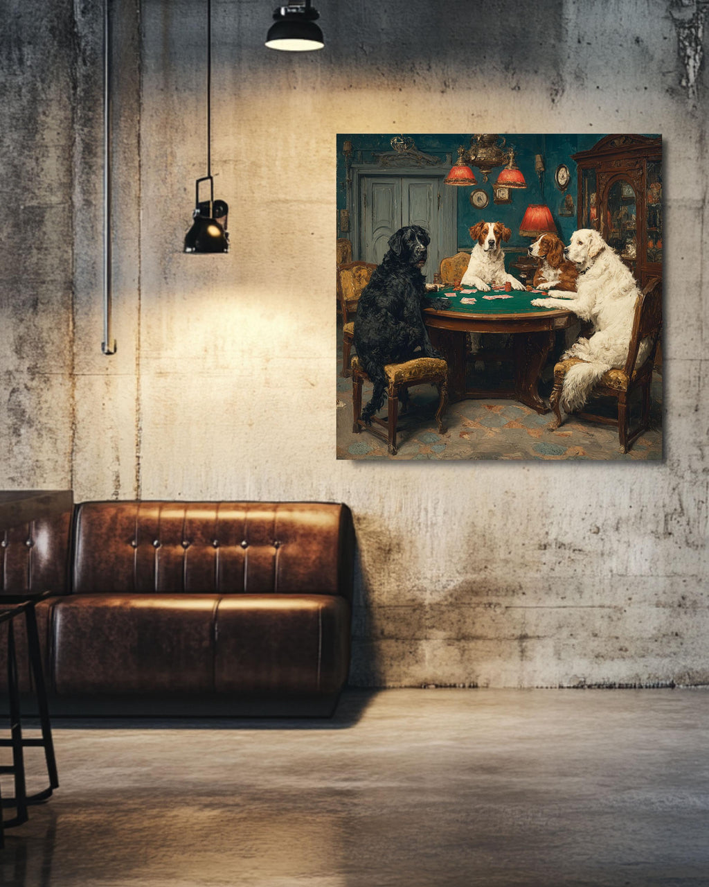Dogs Playing Poker, Bold Bluff Print, Gaming Room Wall Art