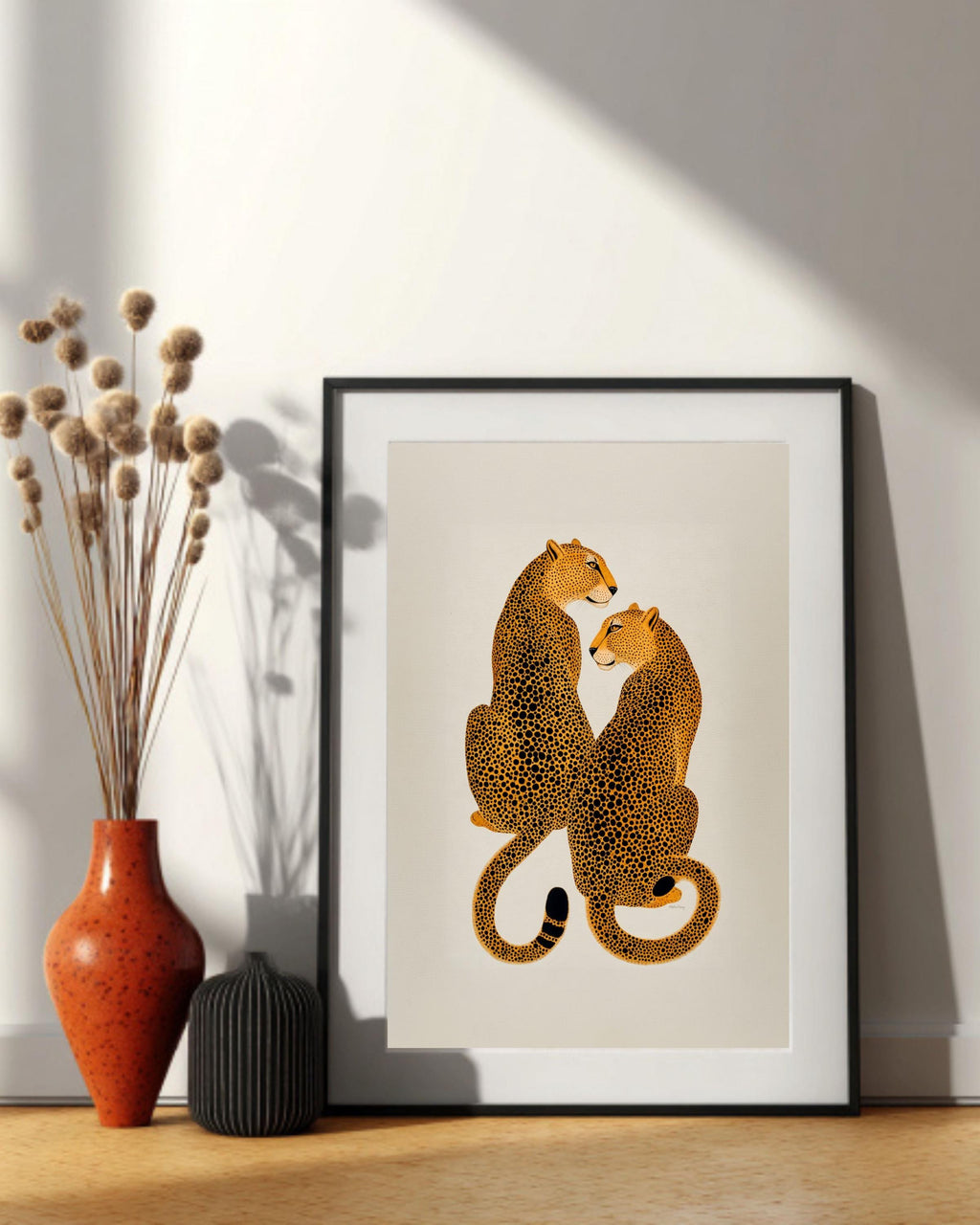 Trendy Leopard Art, Cheetah Retro Print, Preppy Maximalist Poster