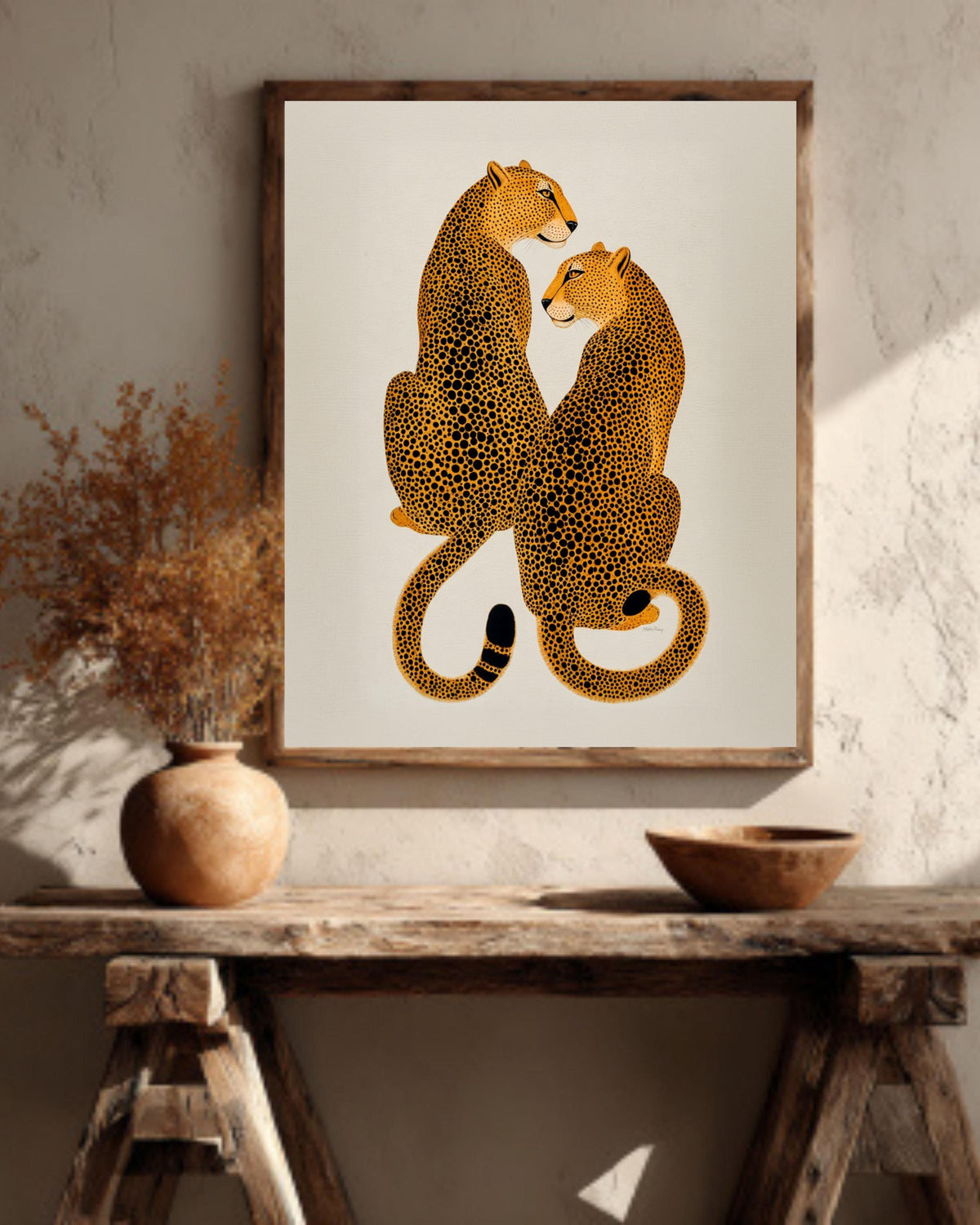 Trendy Leopard Art, Cheetah Retro Print, Preppy Maximalist Poster