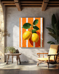 Lemon Citrus Pop Art Canvas, Modern Kitchen Wall Decor