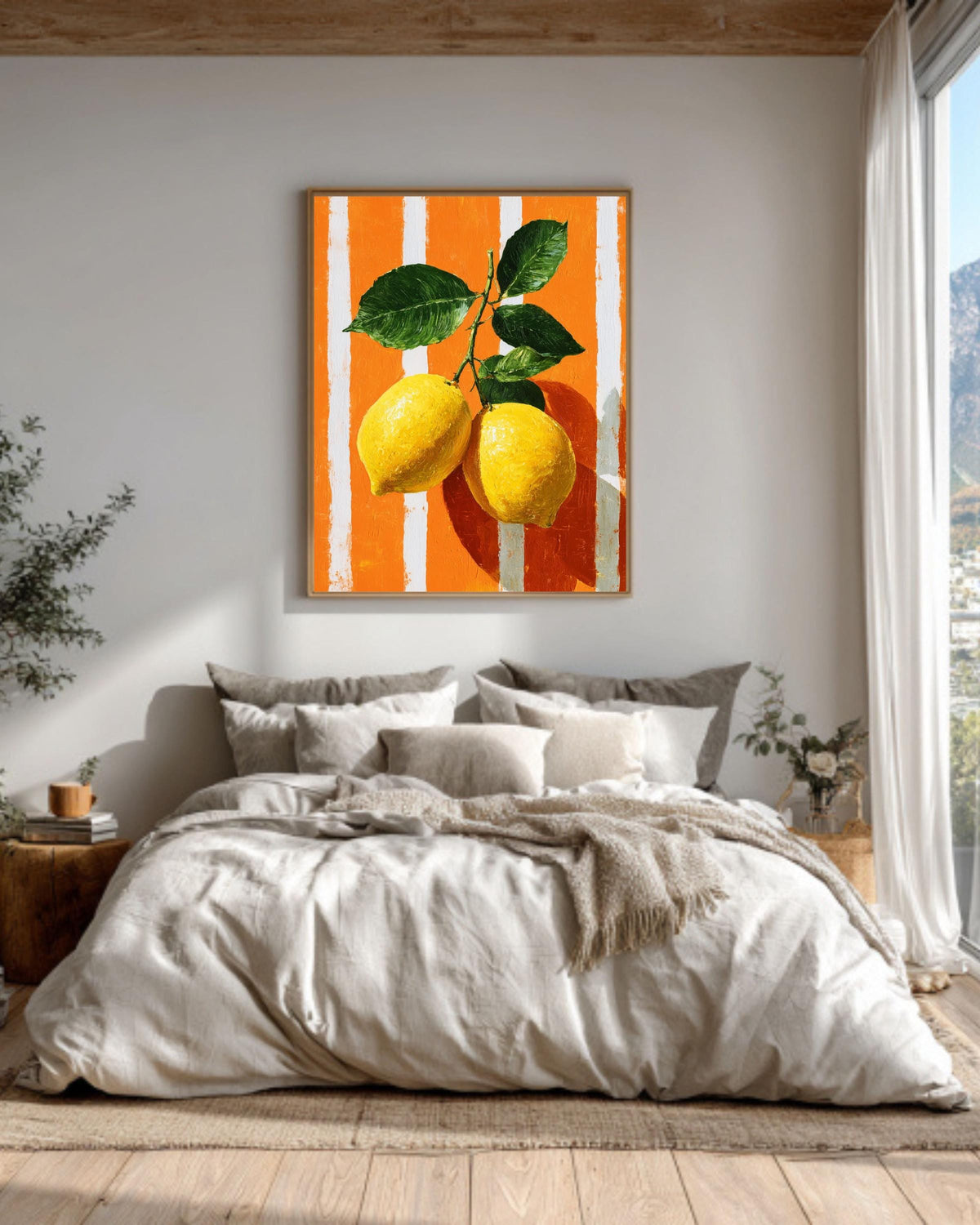 Lemon Citrus Pop Art Canvas, Modern Kitchen Wall Decor