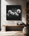 Monochrome Dandelion Seed Canvas Print | Minimalist Wall Art