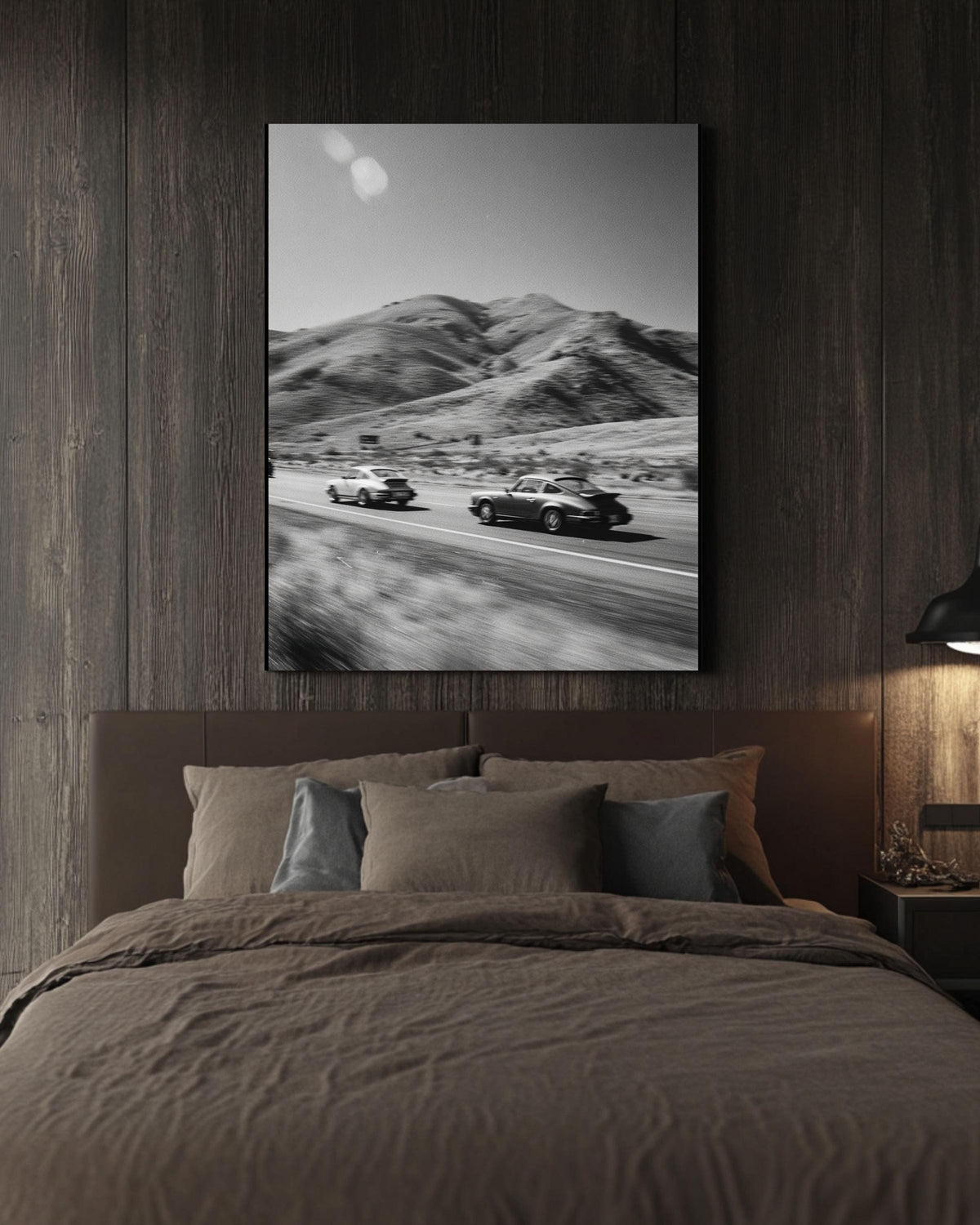 Vintage Porsche Race Canvas Print | Black and White Car Photo Art