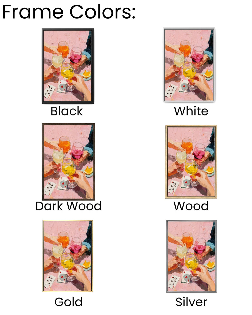 Impasto Wine Toast Canvas Print: Pink Girls Night Out Decor