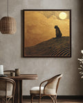 Gold and Black Zebra Canvas Art, Minimalist Safari Wall Decor