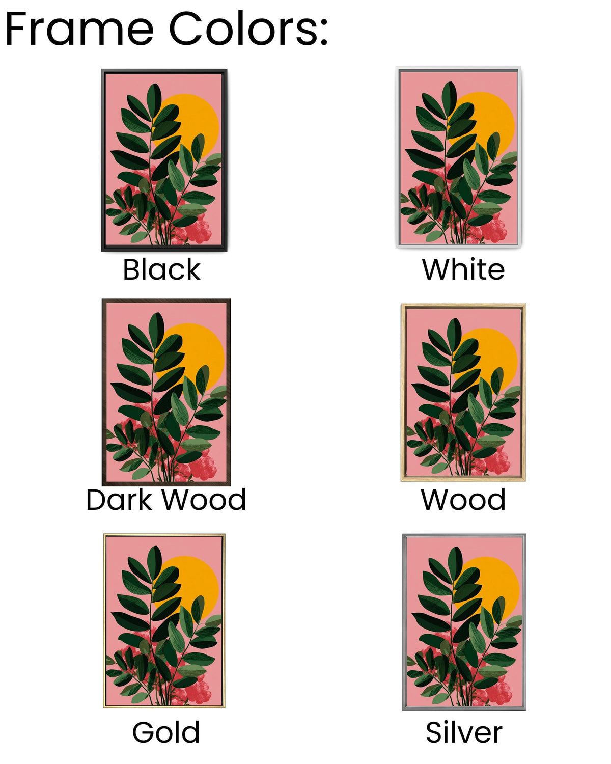 Matisse Style Botanical Canvas Print, Mid-Century Modern Plant Art