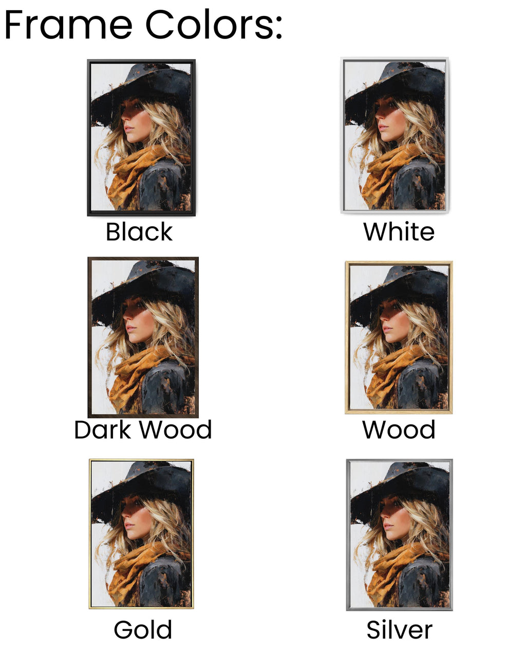 Cowgirl Canvas Print, Modern Western Art, Farmhouse Decor