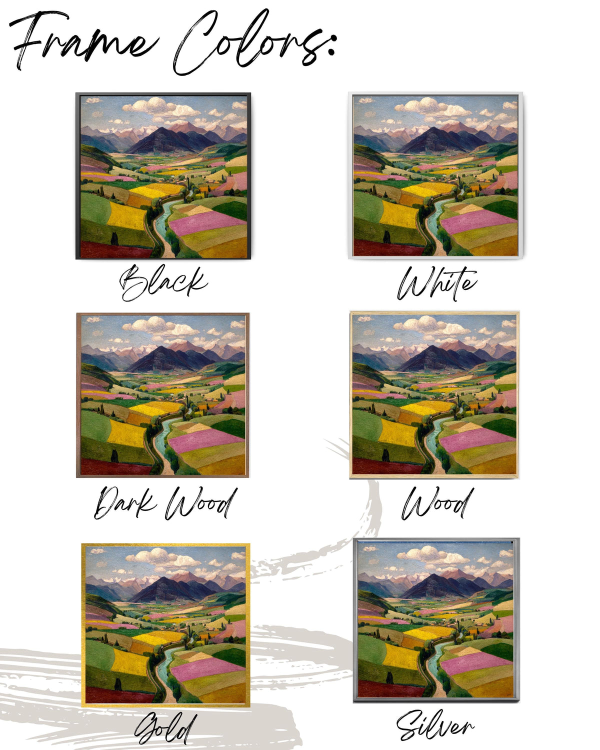 Colorful Valley Landscape Canvas Print, Scenic Mountain View Art