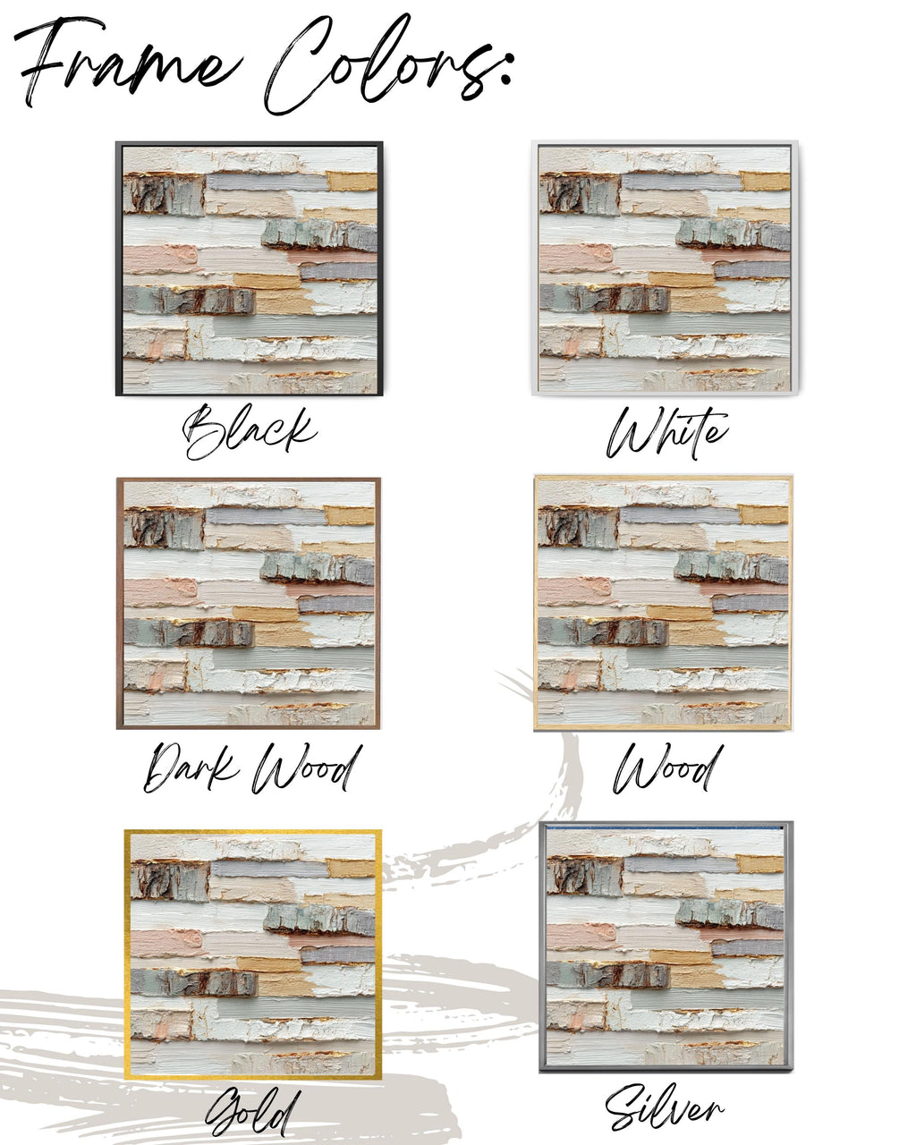 Textured Wood Block Art Canvas, Beige White Impasto Print