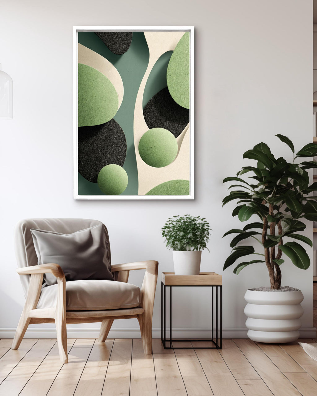 Abstract Organic Shapes Canvas Print, Modern Earth Tone Wall Decor