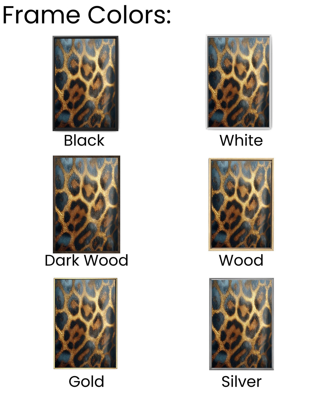 Gold Foil Leopard Print Canvas, Maximalist Wall Art