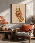 Champagne Glass Canvas Print: Gold Rings, Elegant Fashion Wall Art