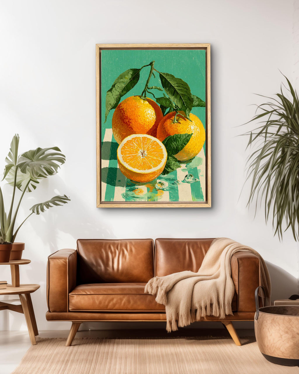 Orange Fruit Canvas Art, Retro Kitchen Poster, Farmhouse Home Decor