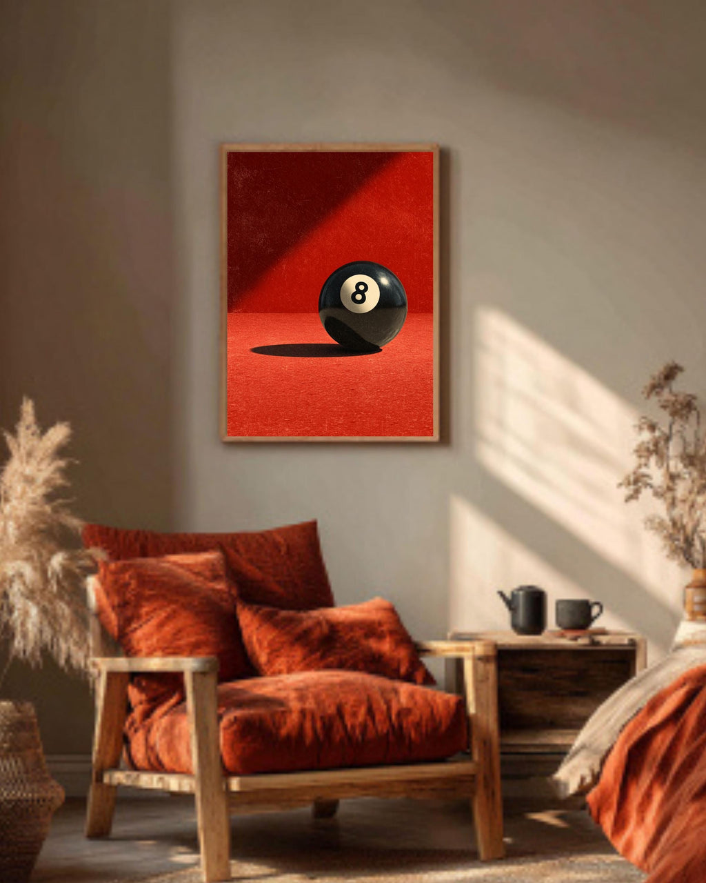 Retro 8 Ball Canvas Art: Vintage Billiards Poster