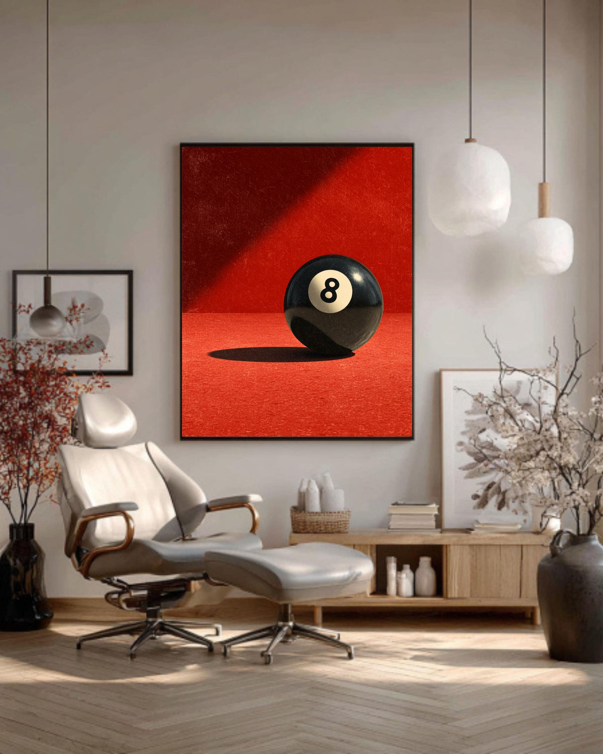 Retro 8 Ball Canvas Art: Vintage Billiards Poster
