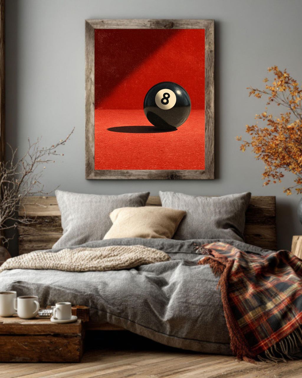 Retro 8 Ball Canvas Art: Vintage Billiards Poster