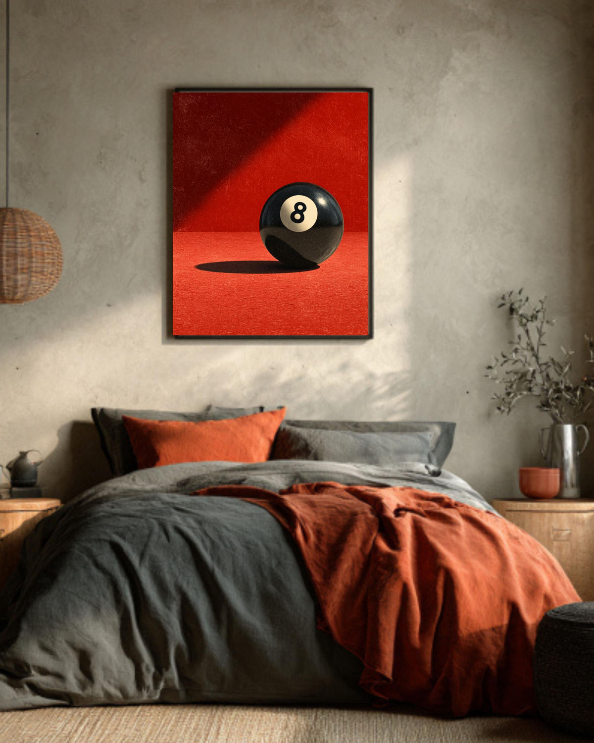 Retro 8 Ball Canvas Art: Vintage Billiards Poster